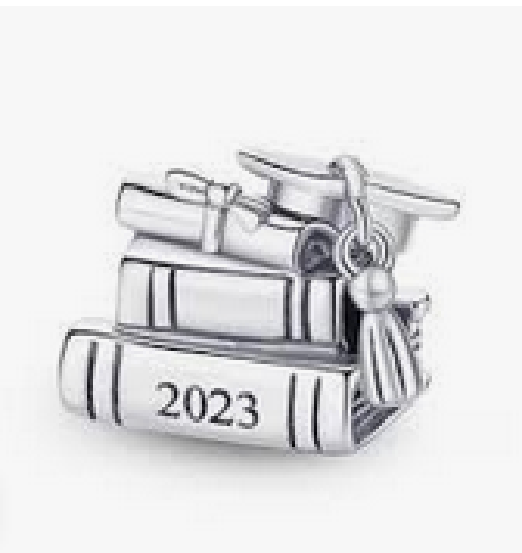 Pandora 2023 Graduation Charm Books Hat Sterling Silver Gift