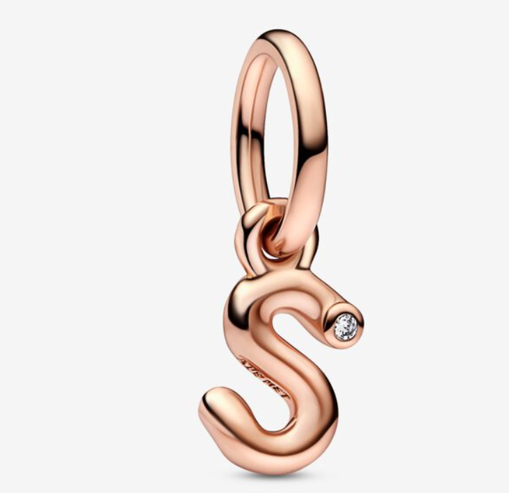 Pandora Moments Letter s Script Alphabet kirjainkoru hela