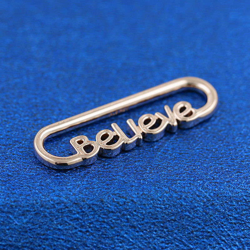 Rose Gold PANDORA Me Styling BELIEVE Word Link Charm