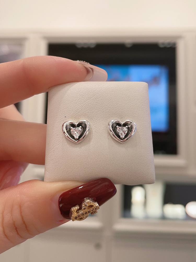 Pandora VALENTINE'S DAY Radiant HEART Earrings FLOATING Stone