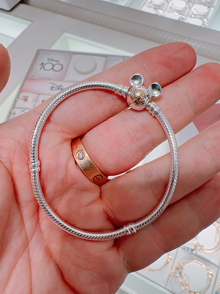 Pandora  100th Anniversary Moments Snake Chain Bracelet