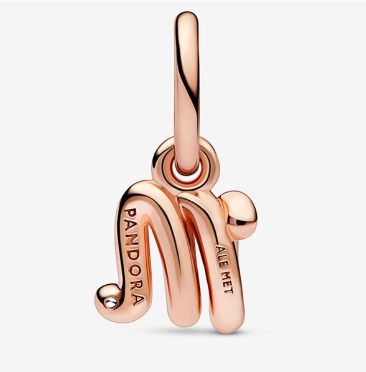 Pandora Moments Letter m Script Alphabet kirjainkoru hela