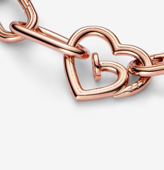 Heart Shaped Nail Styling Double Link by PANDORA ME, Rose