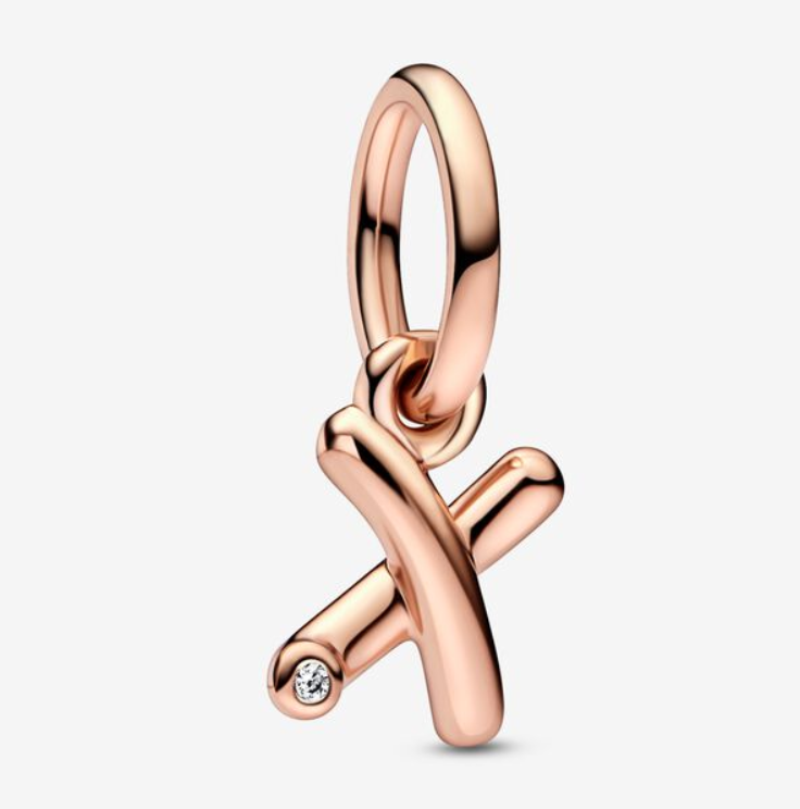 Pandora Moments Letter x Script Alphabet kirjainkoru hela