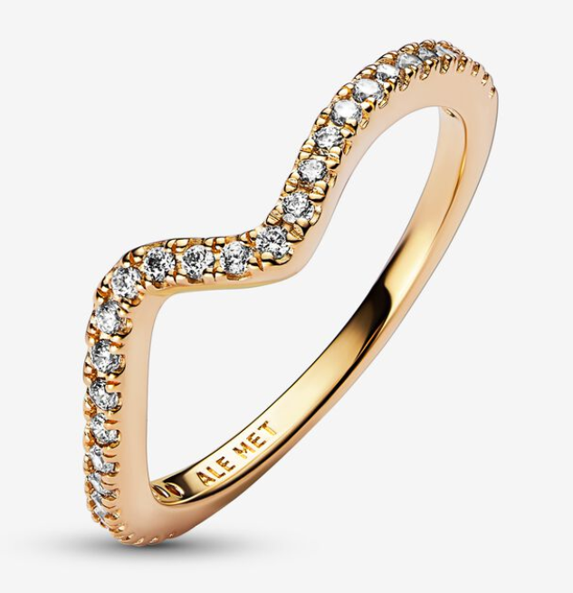 Pandora Timeless Ring Stackable Sparkling Wave sormus