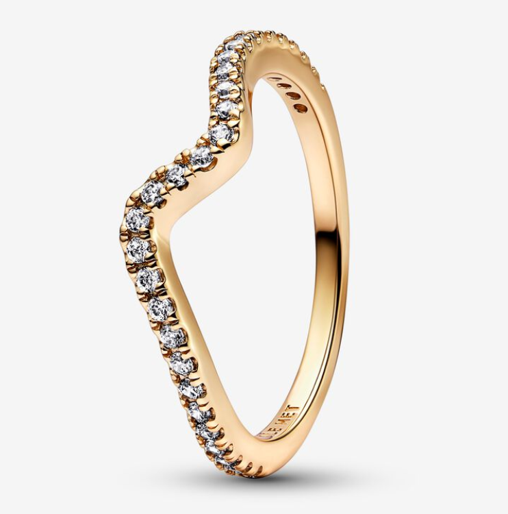 Pandora Timeless Ring Stackable Sparkling Wave sormus