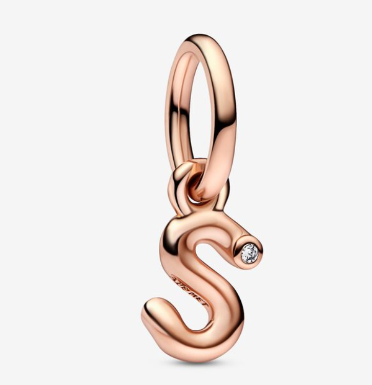 Pandora Moments Letter s Script Alphabet kirjainkoru hela