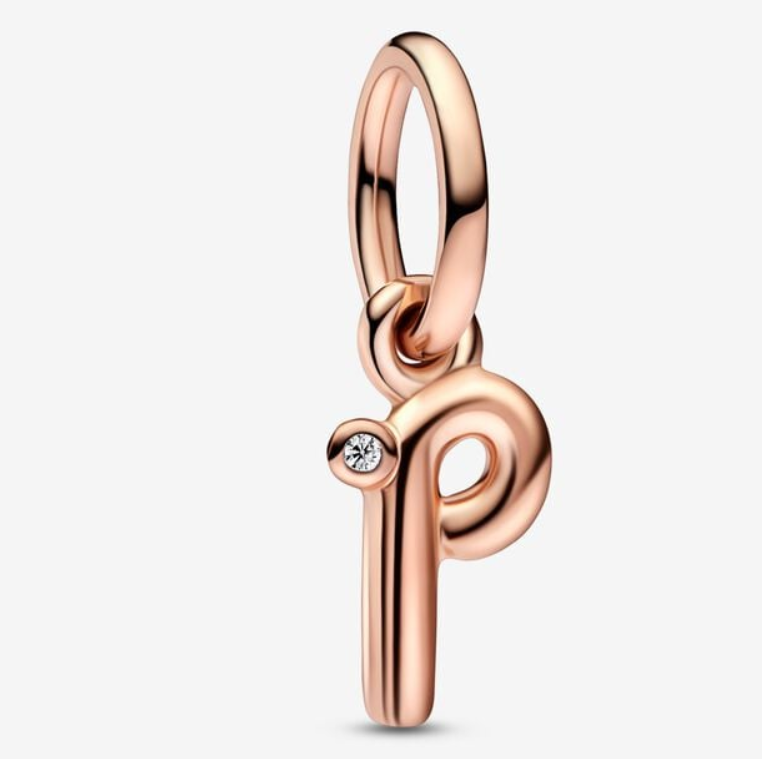 Pandora Moments Letter p Script Alphabet kirjainkoru hela