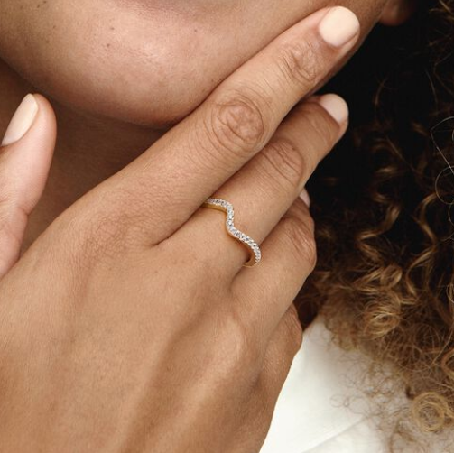 Pandora Timeless Ring Stackable Sparkling Wave sormus