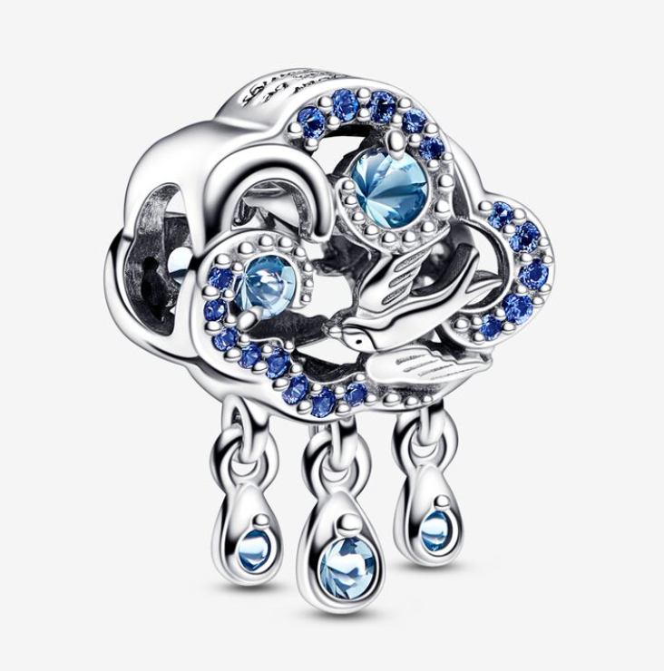 Pandora Moments 925 Sterling Silver Cloud & Swallow Charm