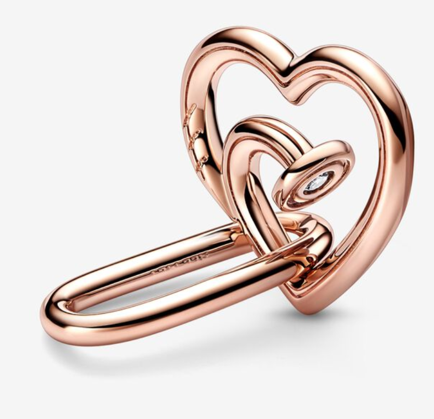 Heart Shaped Nail Styling Double Link by PANDORA ME, Rose