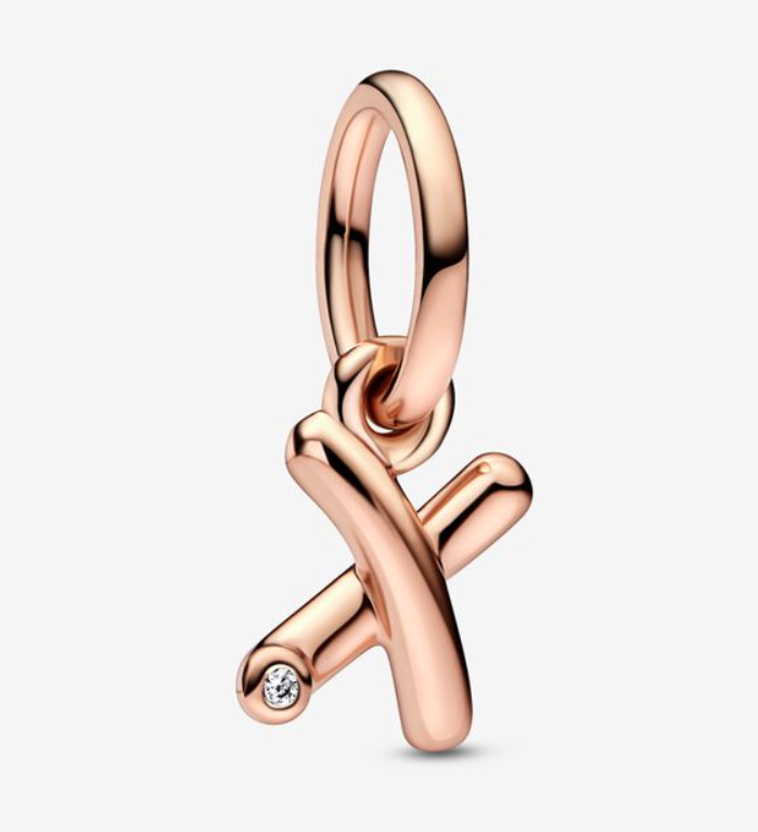 Pandora Moments Letter x Script Alphabet kirjainkoru hela