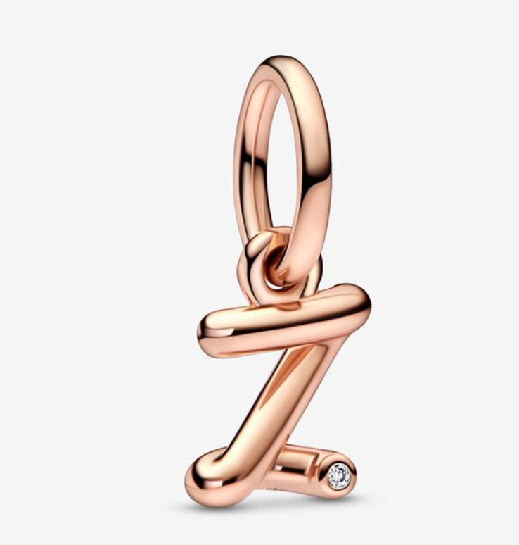 Pandora Moments Letter z Script Alphabet kirjainkoru hela