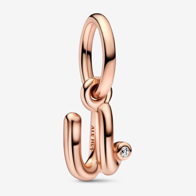 Pandora Moments Letter u Script Alphabet kirjainkoru hela