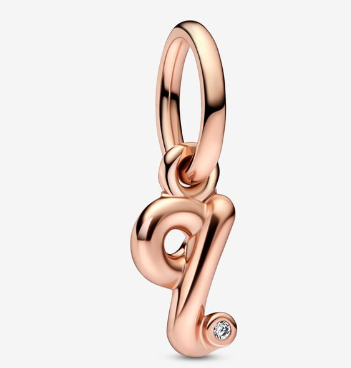 Pandora Moments Letter q Script Alphabet kirjainkoru hela