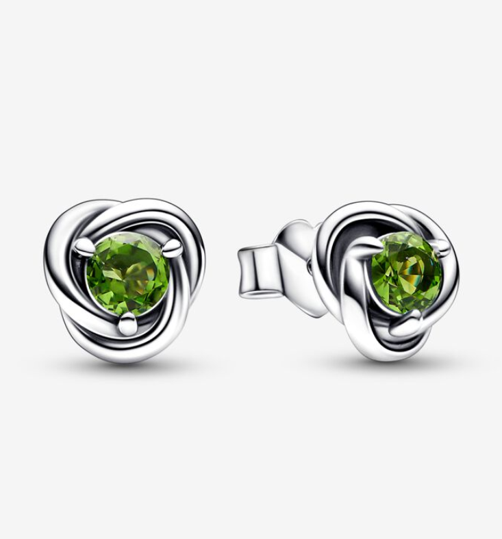 PANDORA August Birthstone Eternity Circle Stud Earrings ALE S925