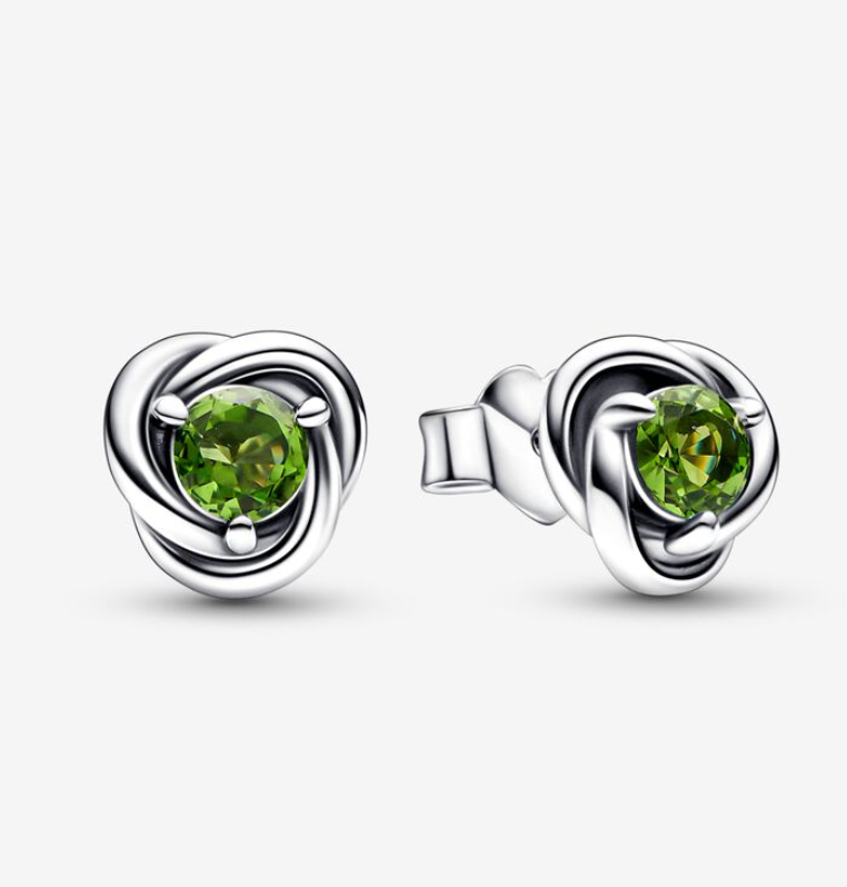 PANDORA August Birthstone Eternity Circle Stud Earrings ALE S925