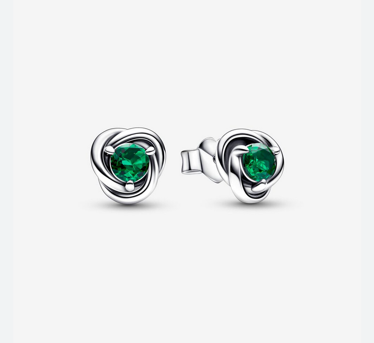 PANDORA May Birthstone Eternity Circle Stud Earrings ALE S925