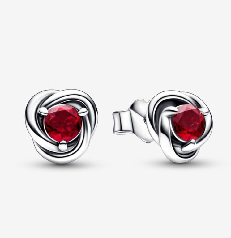 PANDORA July Birthstone Eternity Circle Stud Earrings 292334C01 ALE S925