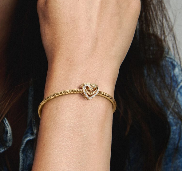 Pandora Sparkling Entwined Hearts Charm