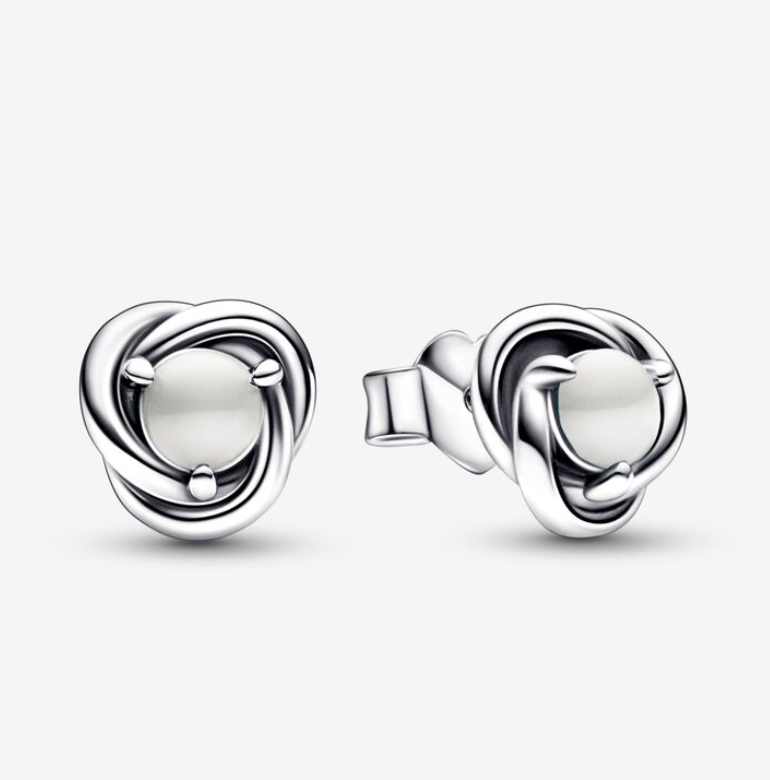 PANDORA June Birthstone Eternity Circle Stud Earrings ALE S925