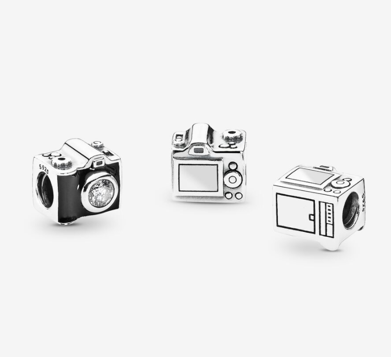 Pandora Sentimental Snapshots Camera Charm, CZ &Black Enamel
