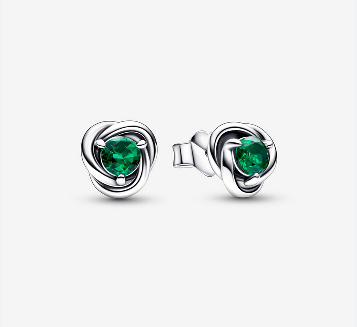 PANDORA May Birthstone Eternity Circle Stud Earrings ALE S925