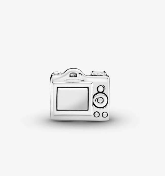Pandora Sentimental Snapshots Camera Charm, CZ &Black Enamel