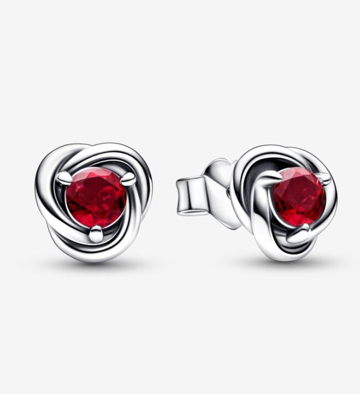 PANDORA July Birthstone Eternity Circle Stud Earrings 292334C01 ALE S925