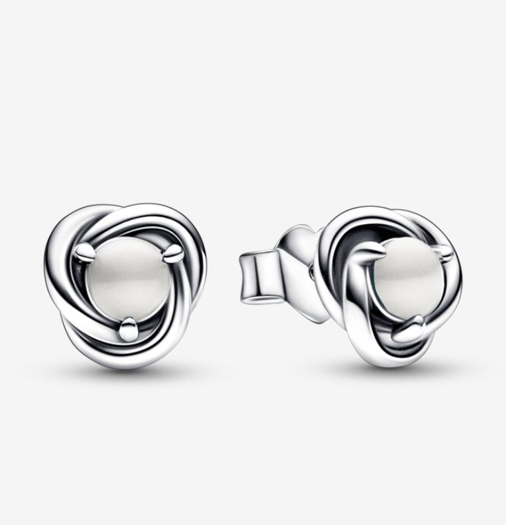 PANDORA June Birthstone Eternity Circle Stud Earrings ALE S925