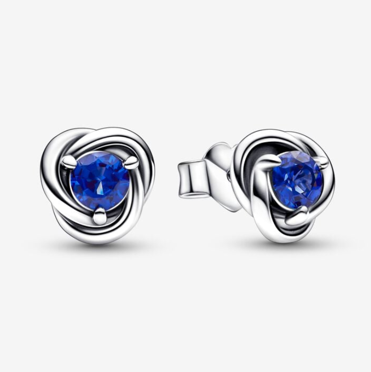 PANDORA September Birthstone Eternity Circle Stud Earrings ALE S925
