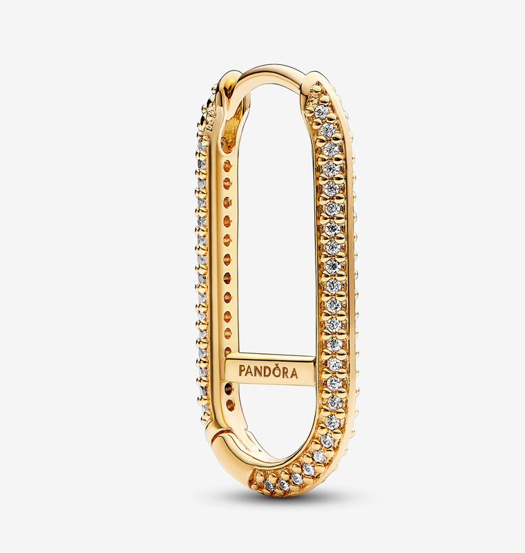 Pandora ME Extended Pavé Link Single Earring Gold