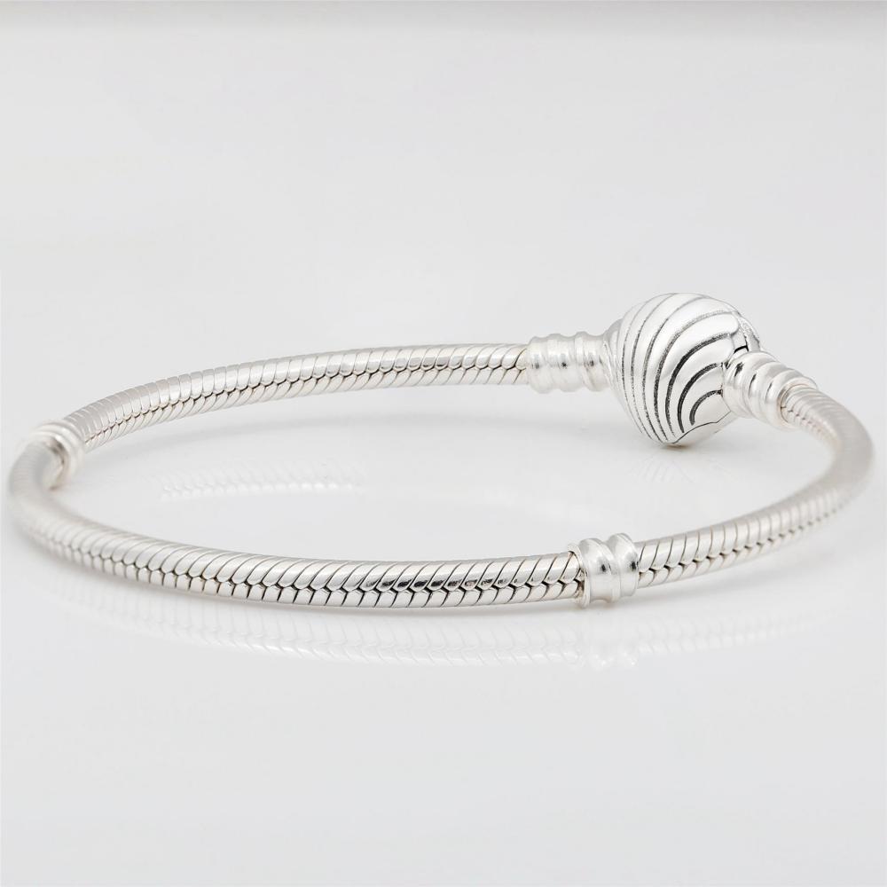 Pandora  Seashell Clasp Bracelet  Snake Chain 925 Silver