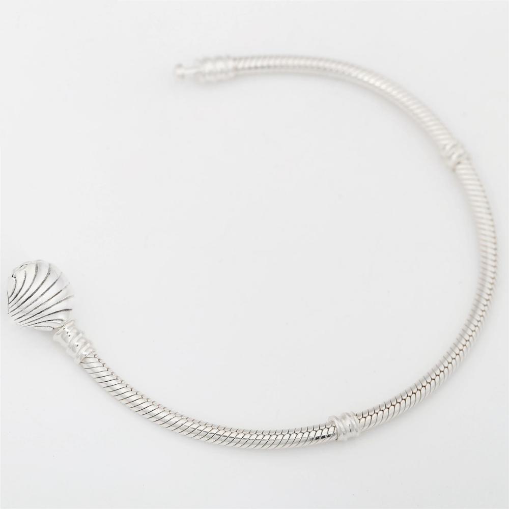 Pandora  Seashell Clasp Bracelet  Snake Chain 925 Silver