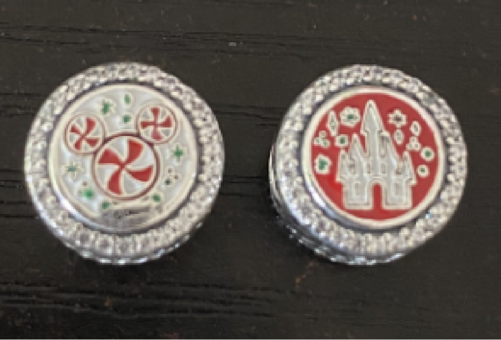 Parks Pandora Merry Christmas Minnie Castle Candy Cane Charm Set