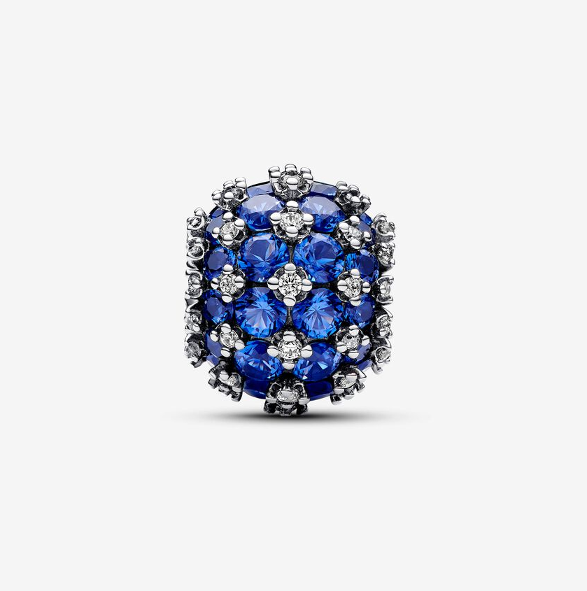 Pandora Moments Sparkling Pavé Round Blue Charm ale s925