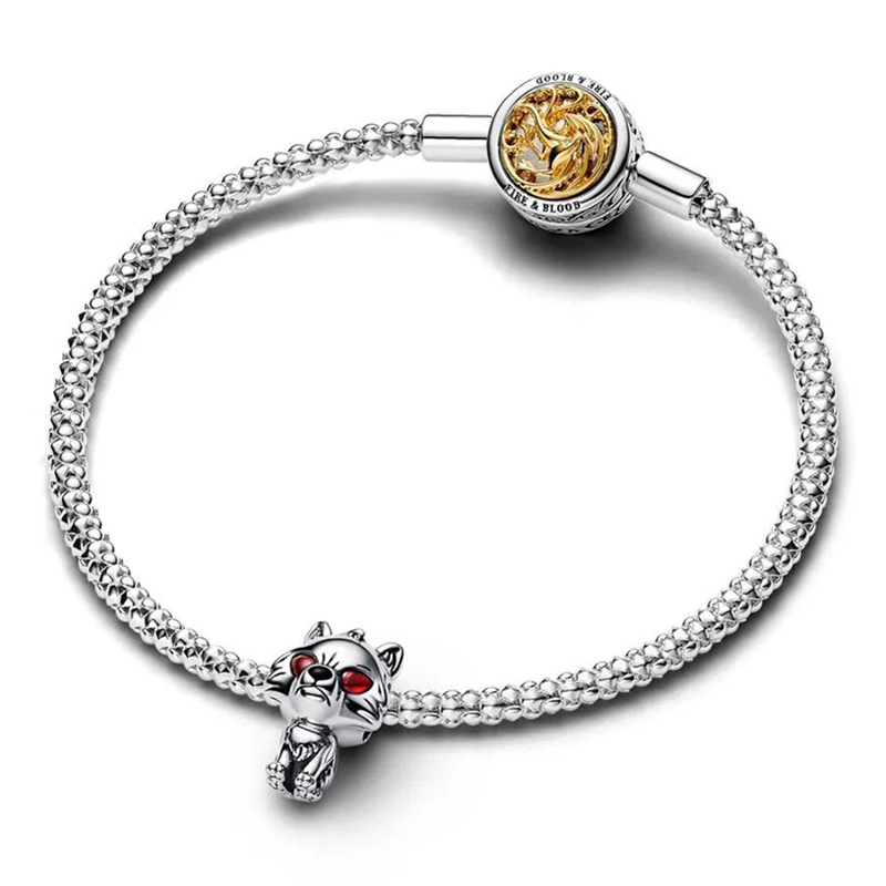 Pandora Game of Thrones House Sigil bracelet Ghost Direwolf Charm SET ALE S925