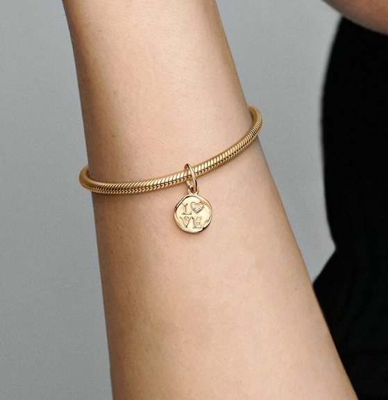 Pandora Sparkling Love Stamp Dangle Charm   Gift Bag