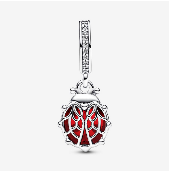 Pandora Moments Sterling Silver Red Ladybird Dangle Charm