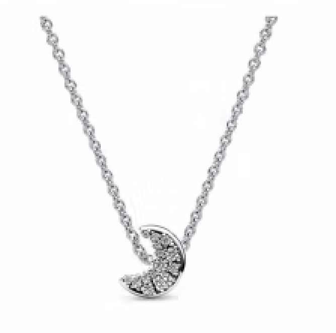 Pandora Sparkling Crescent Moon Necklace-45cm
