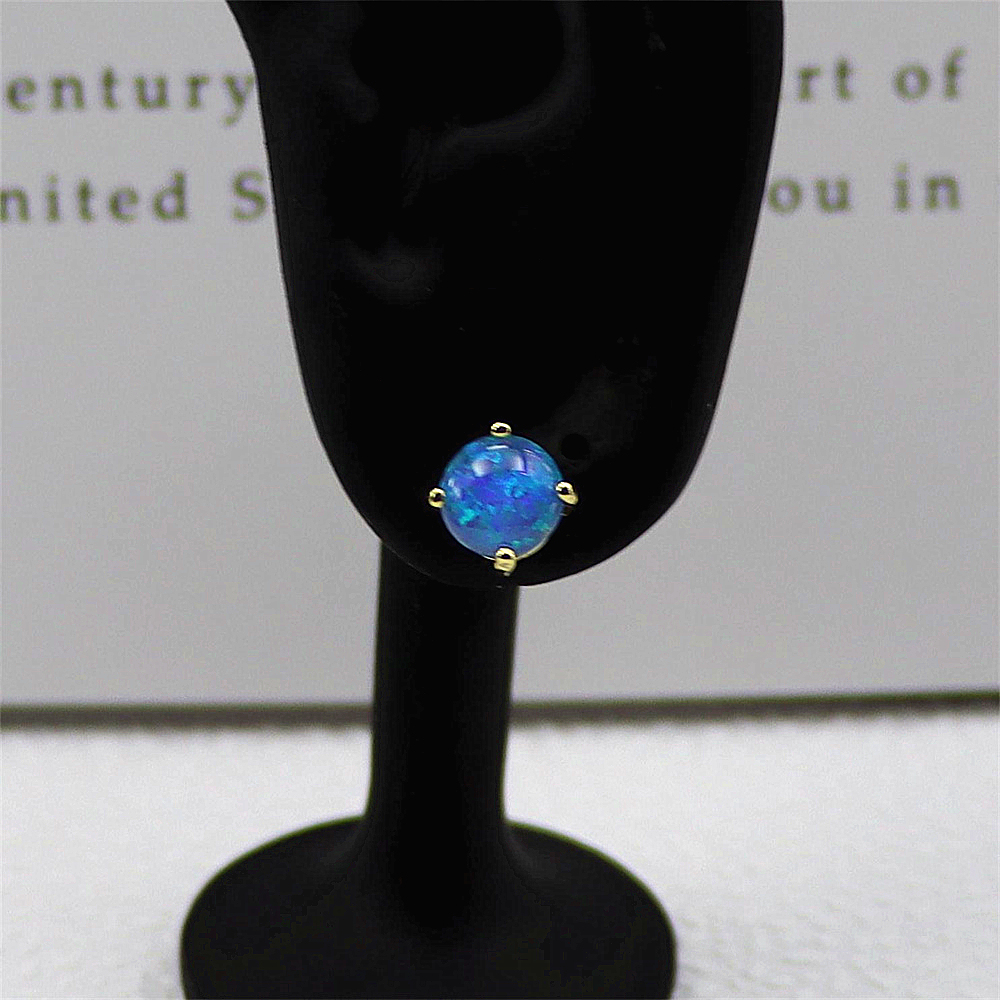 Gold Plated Opal Stud Earrings,Opal Minimalist Earrings, Versatile Luxury Jewelry, Elegant Everyday Gift for Women