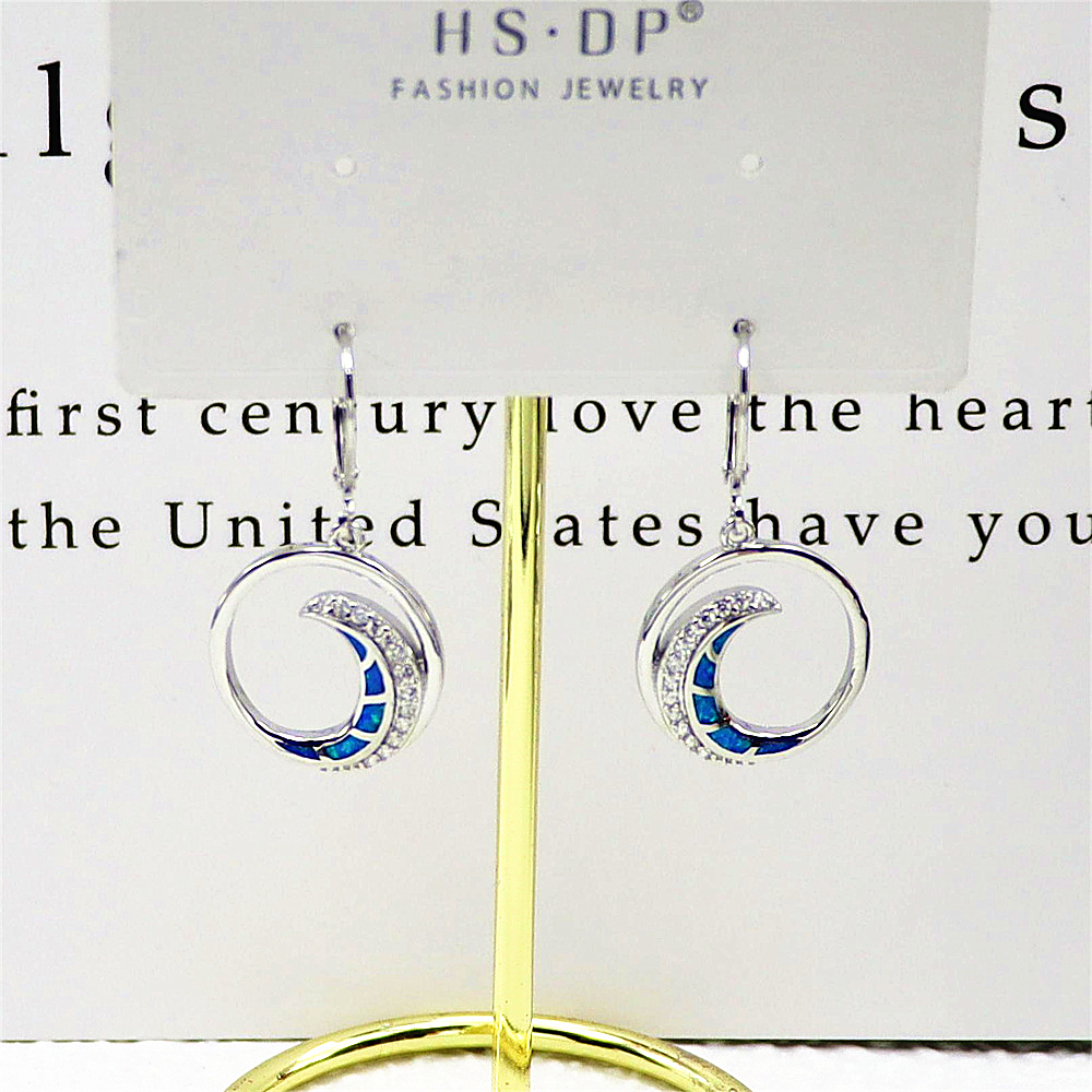 Crescent Moon Stud Earrings, Opal Celestial Earrings, Mystical Statement Jewelry, Unique Gift for Women