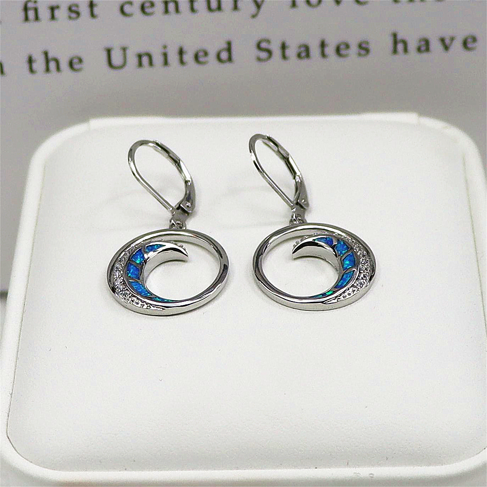 Crescent Moon Stud Earrings, Opal Celestial Earrings, Mystical Statement Jewelry, Unique Gift for Women