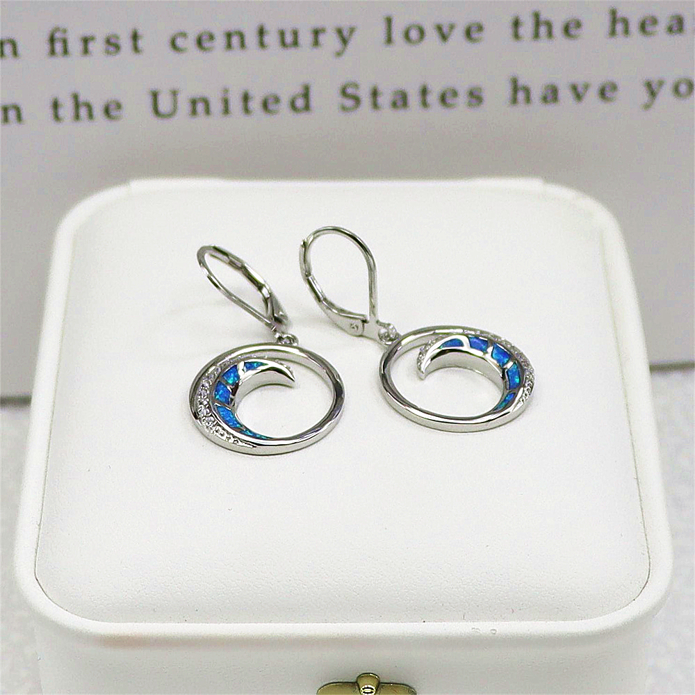 Crescent Moon Stud Earrings, Opal Celestial Earrings, Mystical Statement Jewelry, Unique Gift for Women