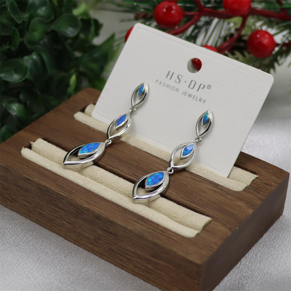 Mini Circle Opal Stud Earrings, Blue Opal Small Hoop Studs, Minimalist Luxury Jewelry, Elegant Everyday Gift for Women