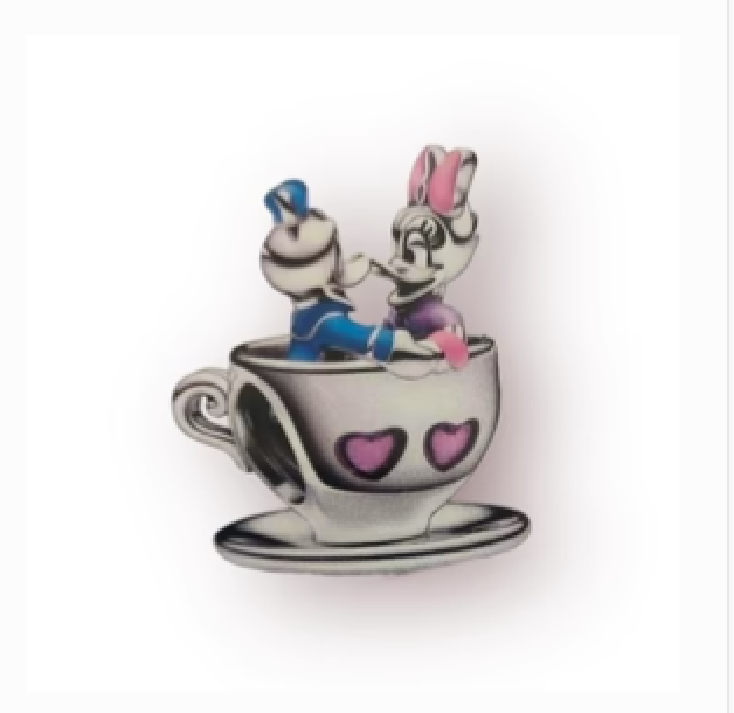 2023  Parks Pandora Valentine’s Charm Donald Daisy Duck Teacup