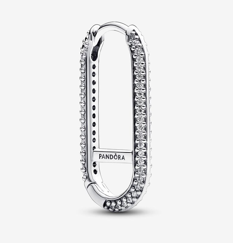 Pandora ME Extended Pavé Link Single Earring silver