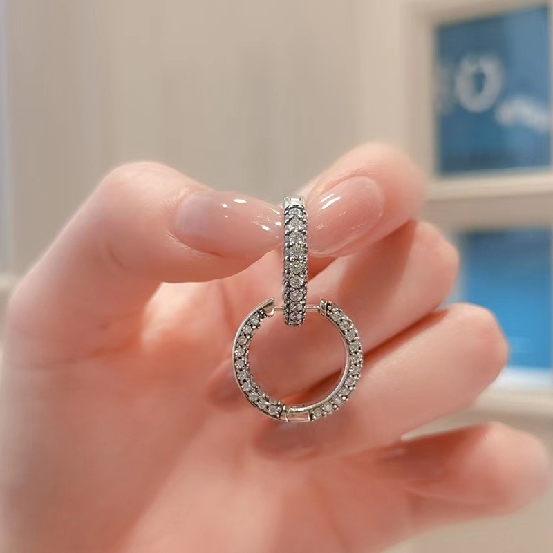 Pandora Timeless Pavé Single-row Hoop Earrings ALE s925 Gift Bag
