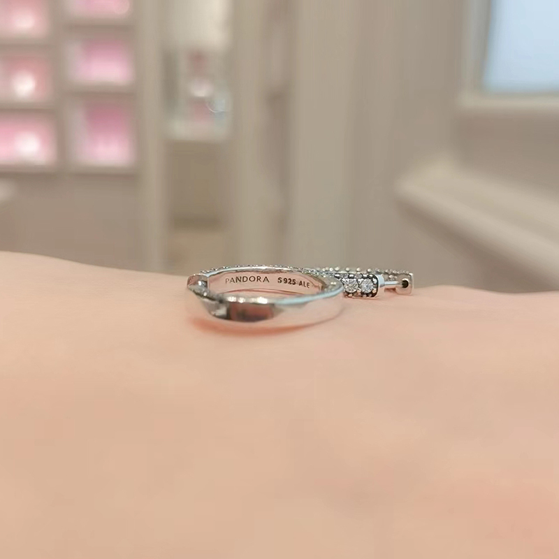 Pandora Timeless Pavé Single-row Hoop Earrings ALE s925 Gift Bag