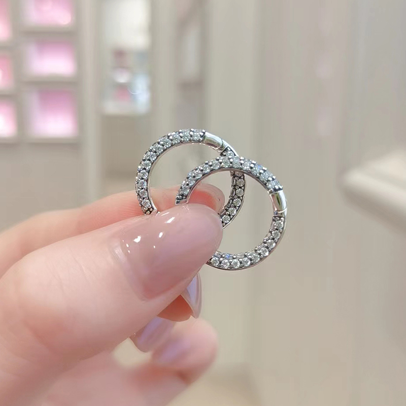 Pandora Timeless Pavé Single-row Hoop Earrings ALE s925 Gift Bag